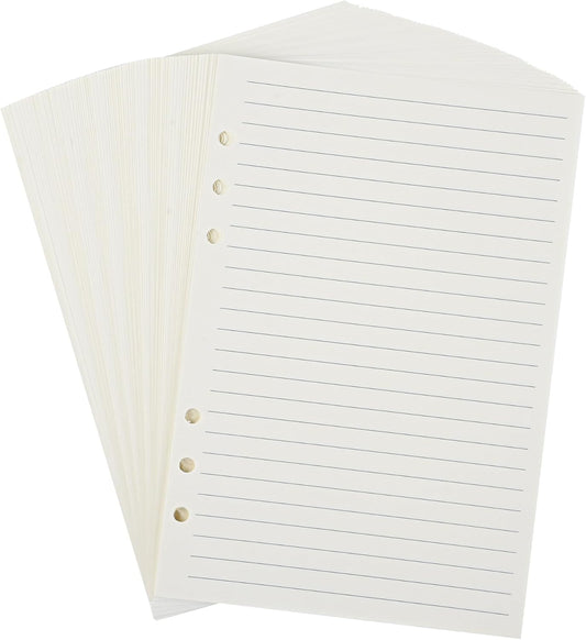 Notebook Refill A5 - Ring Binder Paper 6 Holes - Agenda Refill - Bullet Journal Paper - Refillable Notepad - V1189-WXF-260203-00568