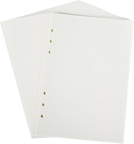 Notebook Refill A5 - Ring Binder Paper 6 Holes - Agenda Refill - Bullet Journal Paper - Refillable Notepad - V1189-WXF-260203-00569