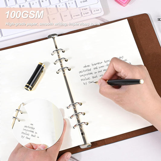 Notebook Refill A5 - Ring Binder Paper 6 Holes - Agenda Refill - Bullet Journal Paper - Refillable Notepad - V1189-WXF-260203-00571
