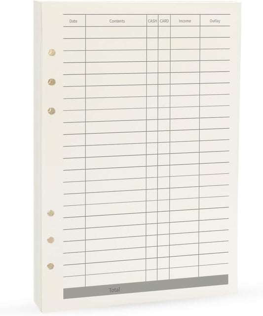 Notebook Refill A5 - Ring Binder Paper 6 Holes - Agenda Refill - Bullet Journal Paper - Refillable Notepad - V1189-WXF-260203-00575