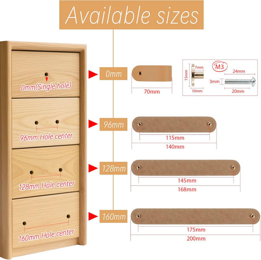 Leather Handles - Furniture Handles - Kitchen Handles - Door Handles - Cabinet Handles - Drawer Knobs - V1189-WXF-260203-00603