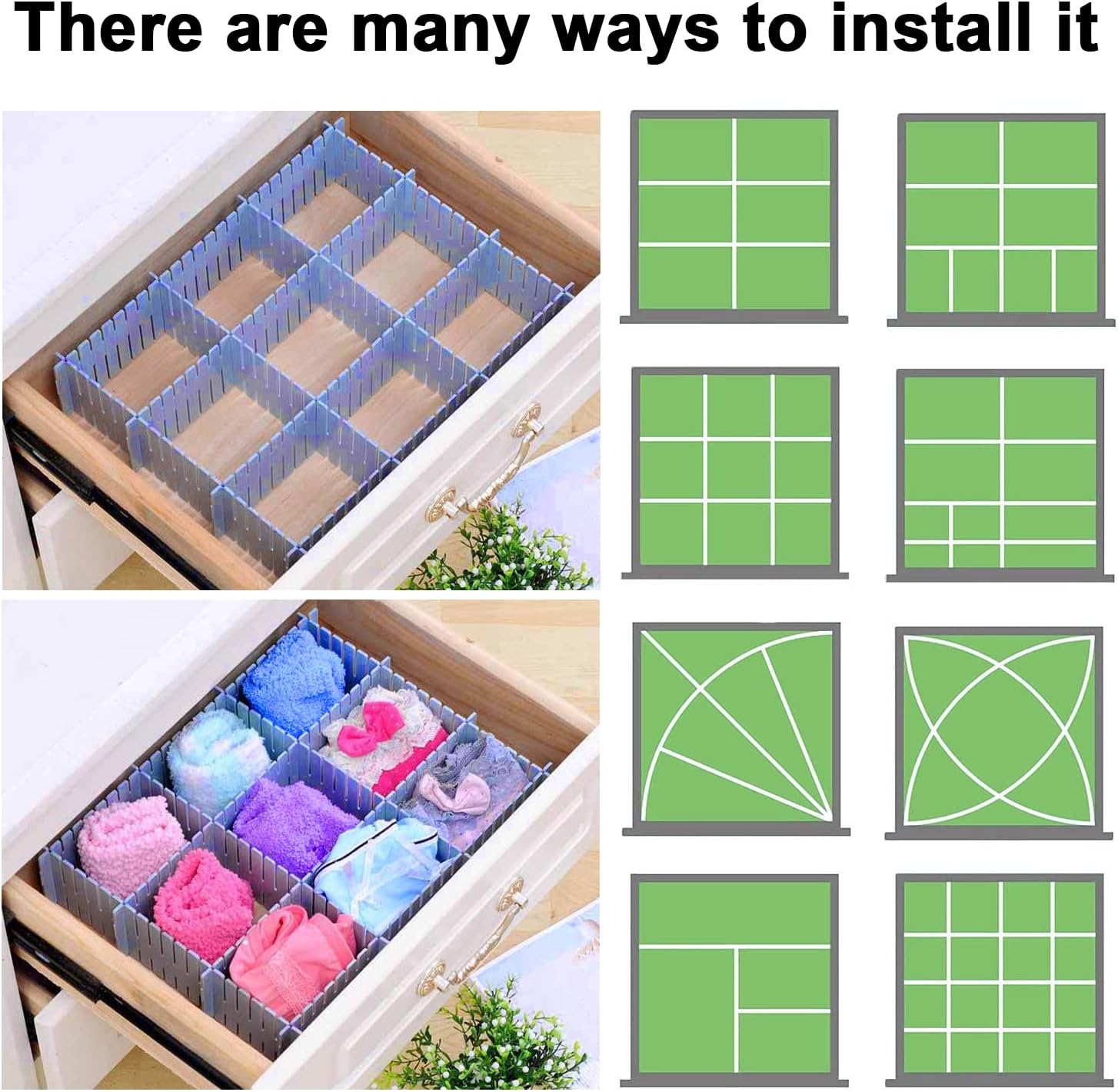 Drawer dividers - Drawer organizer - Storage system - Adjustable drawer divider - Desk organizer - Kitchen V1189-WXF-260203-00631