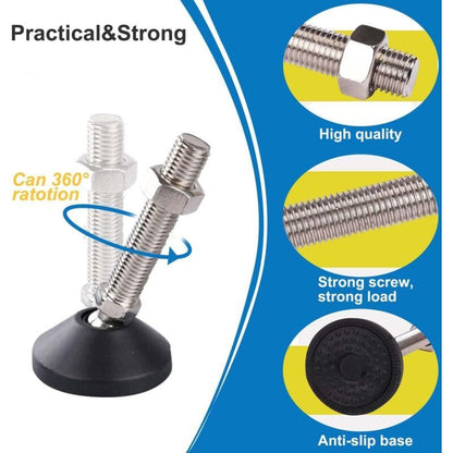 8 Pack Adjustable Leveling Feet M10 x 100 Load Capacity 500 kg Furniture Feet, Diameter 40 mm V1189-WXF-521-0002