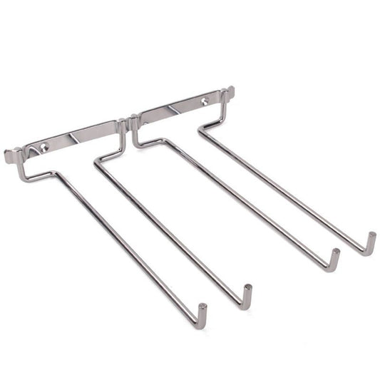 Hanging Glass Holder 2 Row Chrome Stemware Rack Under Shelf V1189-WXF-521-0004