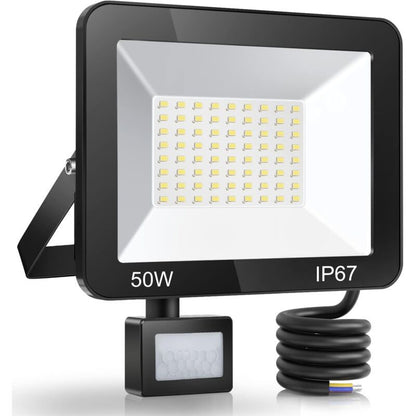 50W LED Floodlight with Motion Sensor IP67 Waterproof 5000LM 7000K Cool White V1189-WXF-521-0010