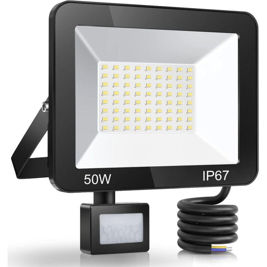 50W LED Floodlight with Motion Sensor IP67 Waterproof 5000LM 7000K Cool White V1189-WXF-521-0010