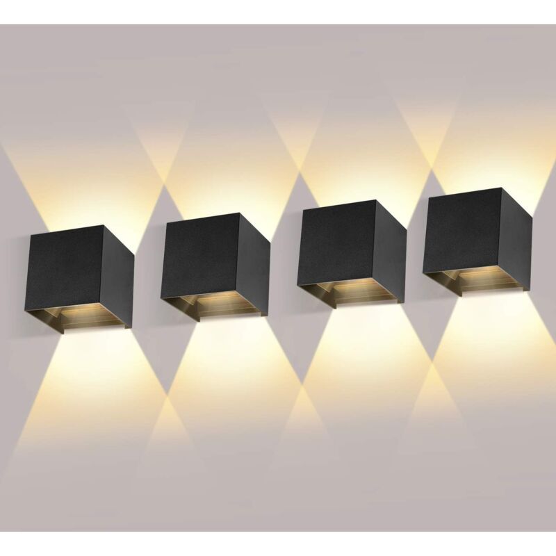 4 Pack 12W LED Wall Lights Adjustable Beam Angle IP65 Waterproof 3000K Warm White V1189-WXF-521-0011