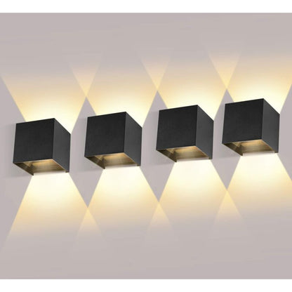 4 Pack 12W LED Wall Lights Adjustable Beam Angle IP65 Waterproof 3000K Warm White V1189-WXF-521-0011