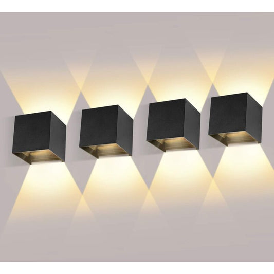 4 Pack 12W LED Wall Lights Adjustable Beam Angle IP65 Waterproof 3000K Warm White V1189-WXF-521-0011