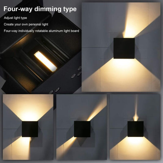 4 Pack 12W LED Wall Lights Adjustable Beam Angle IP65 Waterproof 3000K Warm White V1189-WXF-521-0011