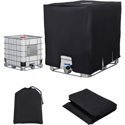 IBC Water Tank Cover Waterproof UV Resistant 420D Tarpaulin with Zipper, 300 L V1189-WXF-521-0017