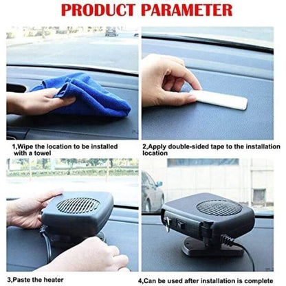 2-in-1 Car Heater 200W 12V Cigarette Lighter Defogger and Cooling Fan V1189-WXF-521-0018