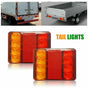 2 Pcs 8 LED Trailer Tail Lights E8 Approved IP65 Waterproof, 120 x 95 x 2 V1189-WXF-521-0019