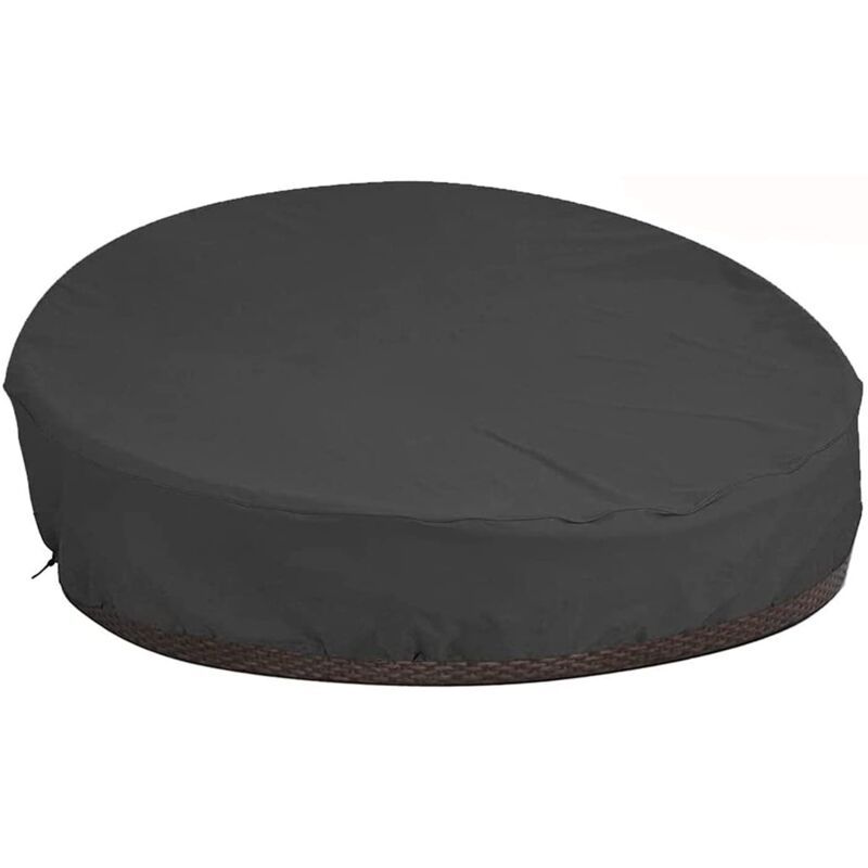 Round Garden Sofa Bed Cover Waterproof 210D Oxford Black, D228 x H83 cm V1189-WXF-521-0022