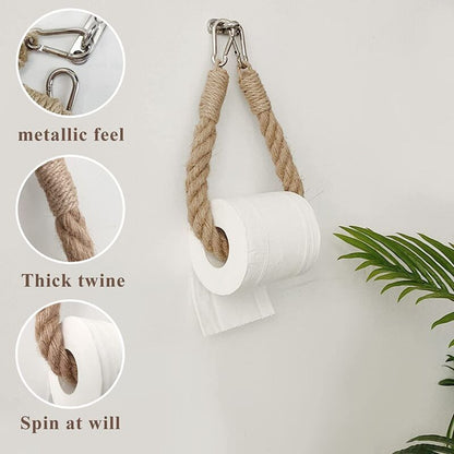 Hemp Rope Towel Holder Vintage Toilet Paper Holder with Screws V1189-WXF-521-0029