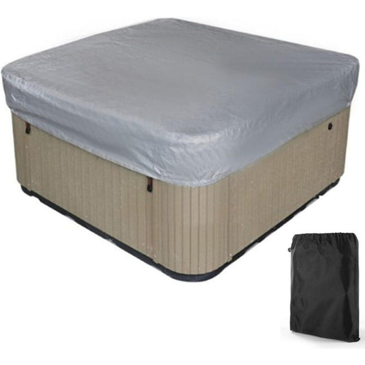 Spa Cover Square Hot Tub Cover Waterproof 190T Polyester Black Gray, 207 x 207 x 30 cm V1189-WXF-521-0033