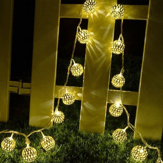 20 LED Solar String Lights Moroccan Ball Warm White Waterproof, 5 m V1189-WXF-521-0049