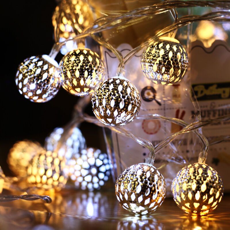 20 LED Solar String Lights Moroccan Ball Warm White Waterproof, 5 m V1189-WXF-521-0049