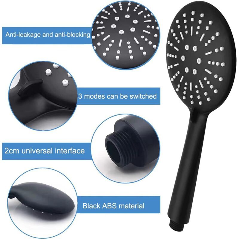 High Pressure Shower Head 3 Spray Modes with Hose, 1.5 m V1189-WXF-521-0050