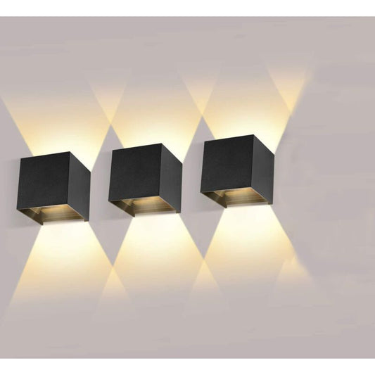 3 Pack 12W LED Wall Lights Adjustable Beam Angle IP65 Waterproof 2700-3000K Warm White V1189-WXF-521-0052