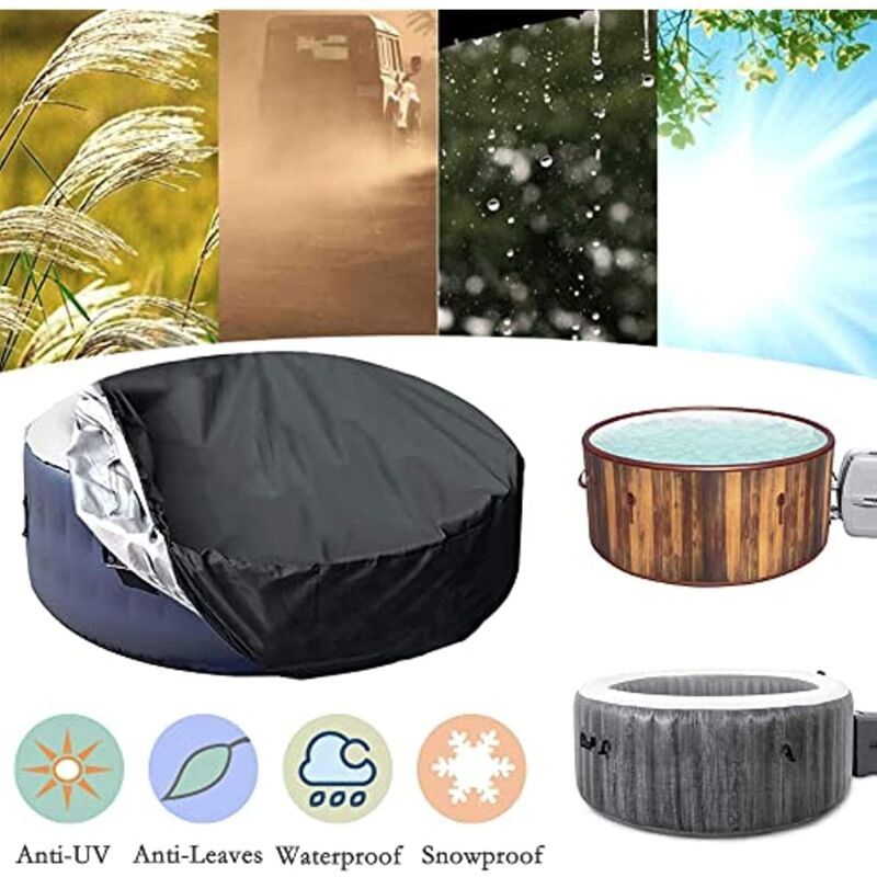 Round Spa Cover Waterproof Dustproof UV Resistant, 210 x 30 cm V1189-WXF-521-0061