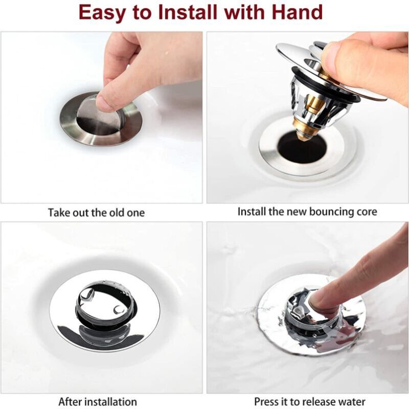 Universal Sink Drain Filter Stainless Steel Hair Catcher, 1.33 to 1.49 in V1189-WXF-521-0063