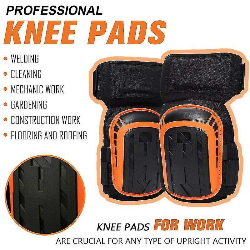 Work Knee Pads Soft Gel and Foam Padding with Anti Slip Straps V1189-WXF-521-0064