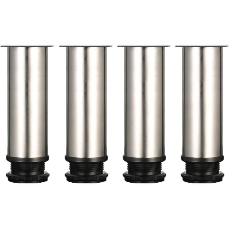 4 Pack Adjustable Furniture Legs Stainless Steel Round Sofa Table Legs, Diameter 50 mm Height 150 mm V1189-WXF-521-0066