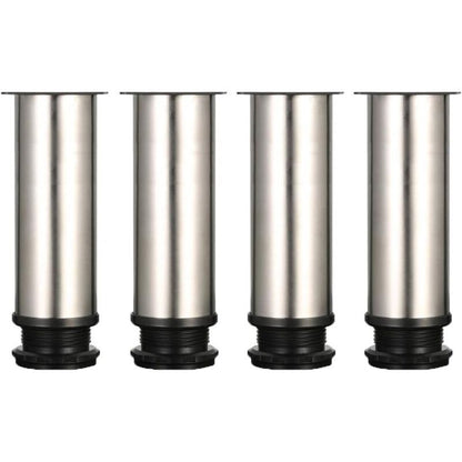 4 Pack Adjustable Furniture Legs Stainless Steel Round Sofa Table Legs, Diameter 50 mm Height 150 mm V1189-WXF-521-0066