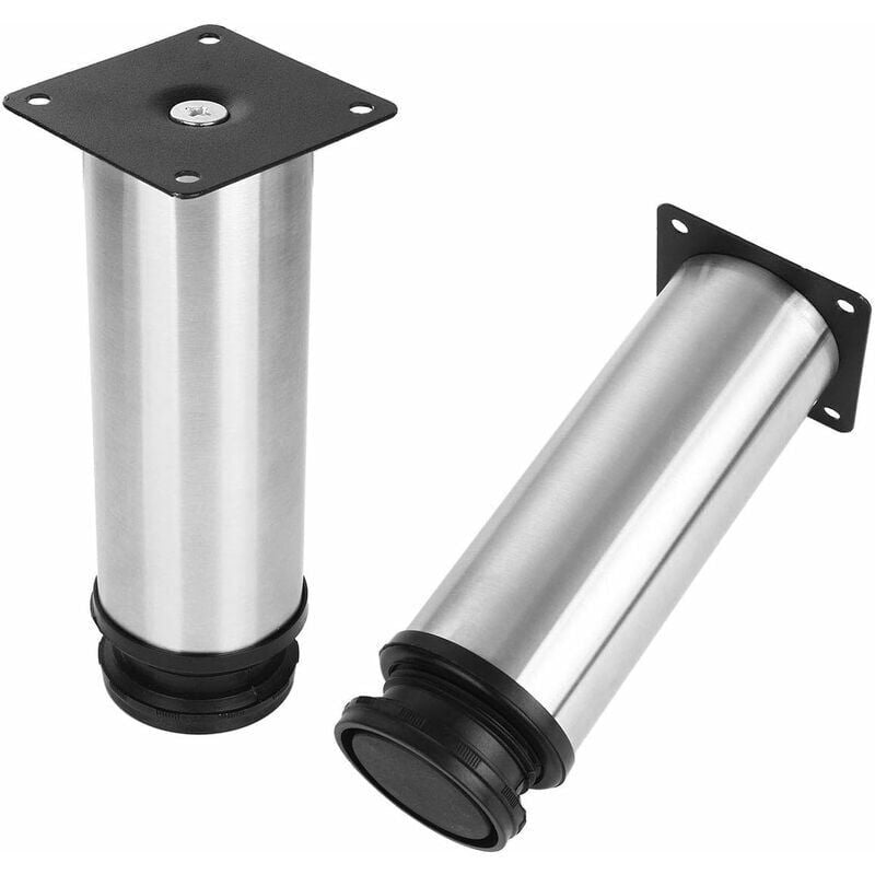 4 Pack Adjustable Furniture Legs Stainless Steel Round Sofa Table Legs, Diameter 50 mm Height 150 mm V1189-WXF-521-0066