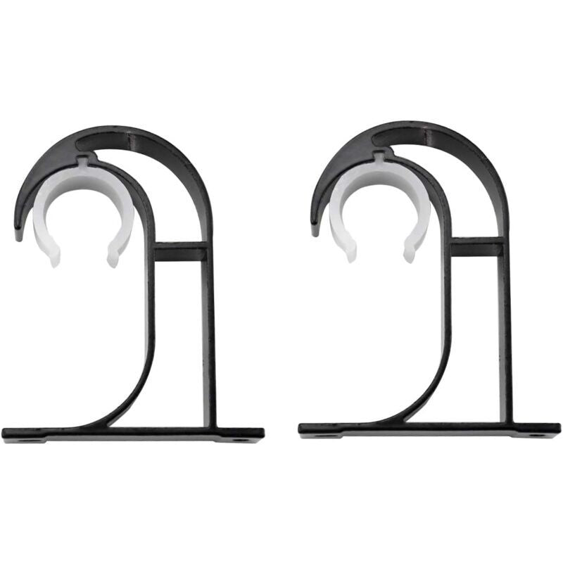2 Pcs Curtain Rod Brackets Zinc Alloy Wall Ceiling Mount White V1189-WXF-521-0067