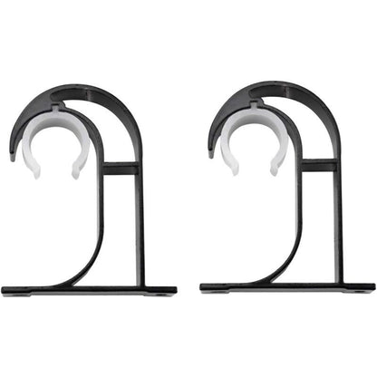 2 Pcs Curtain Rod Brackets Zinc Alloy Wall Ceiling Mount White V1189-WXF-521-0067