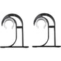 2 Pcs Curtain Rod Brackets Zinc Alloy Wall Ceiling Mount White V1189-WXF-521-0067