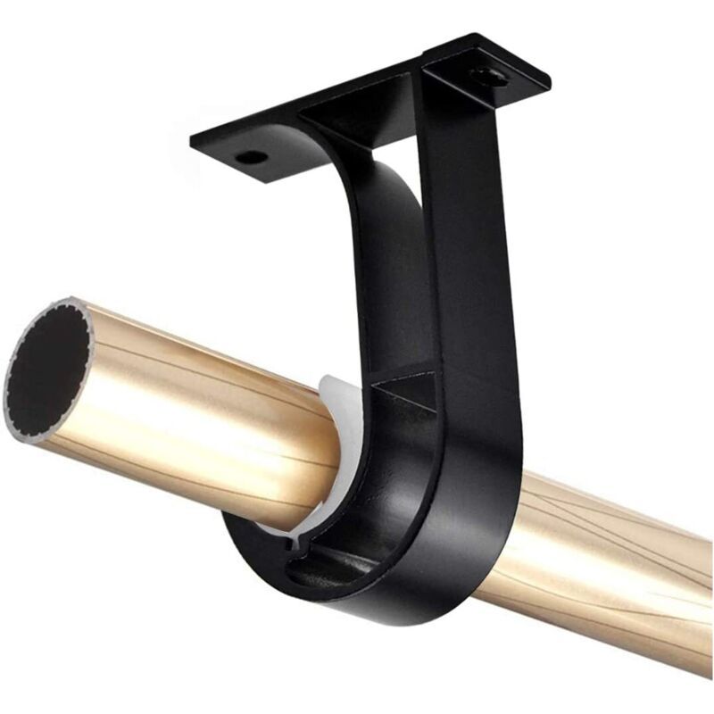 2 Pcs Curtain Rod Brackets Zinc Alloy Wall Ceiling Mount White V1189-WXF-521-0067