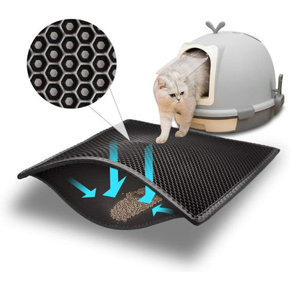 Double Layer Cat Litter Mat Black, 30 x 45 cm V1189-WXF-521-0068