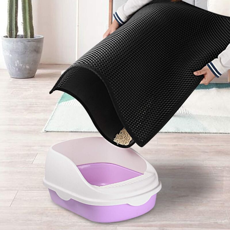 Double Layer Cat Litter Mat Black, 30 x 45 cm V1189-WXF-521-0068