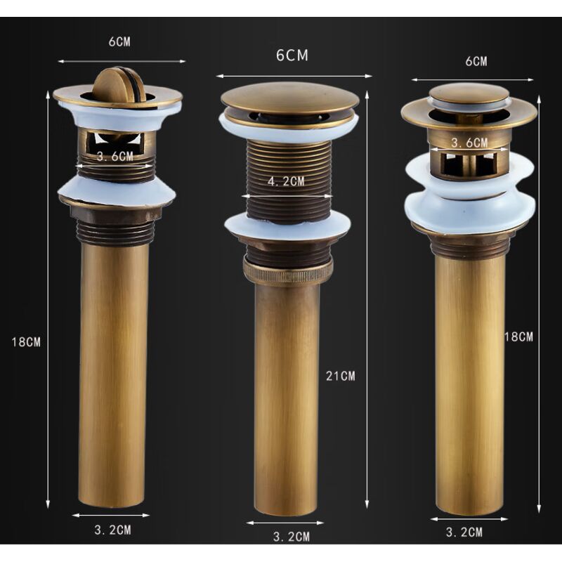 Antique Glass Basin Drain Popup Sink Waste V1189-WXF-521-0069