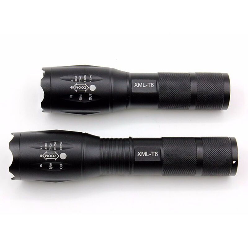 2 Pack LED Torch 1000 Lumens Zoomable Flashlight 5 Modes V1189-WXF-521-0074