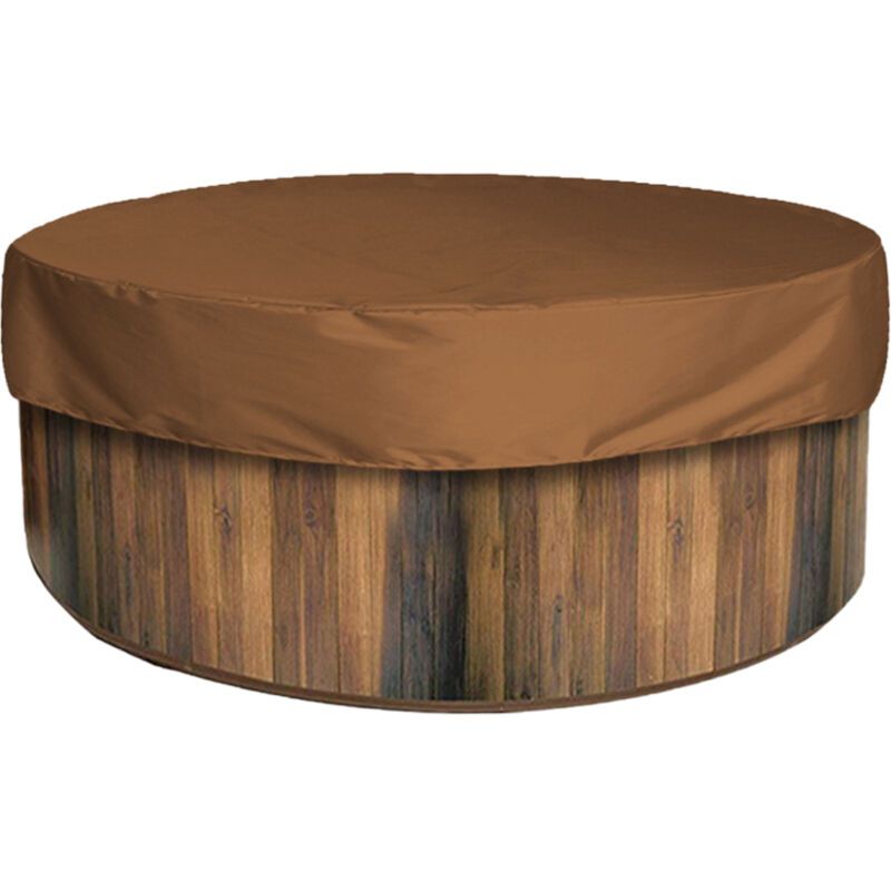 Round Spa Cover Waterproof 190T Brown, 215 x 70 cm V1189-WXF-521-0078