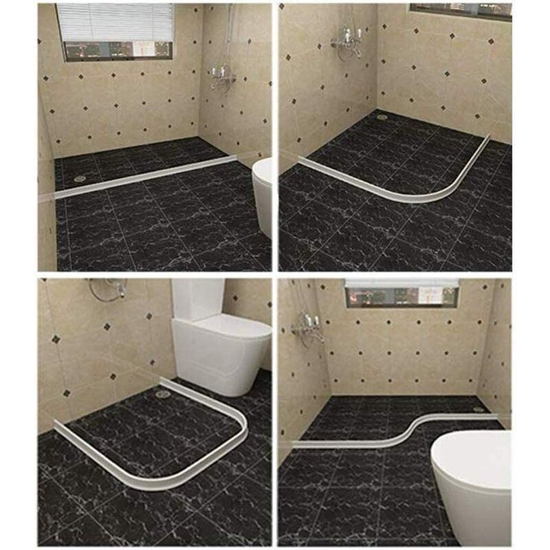Foldable Shower Barrier Water Retention Dam White, 1 m V1189-WXF-521-0079