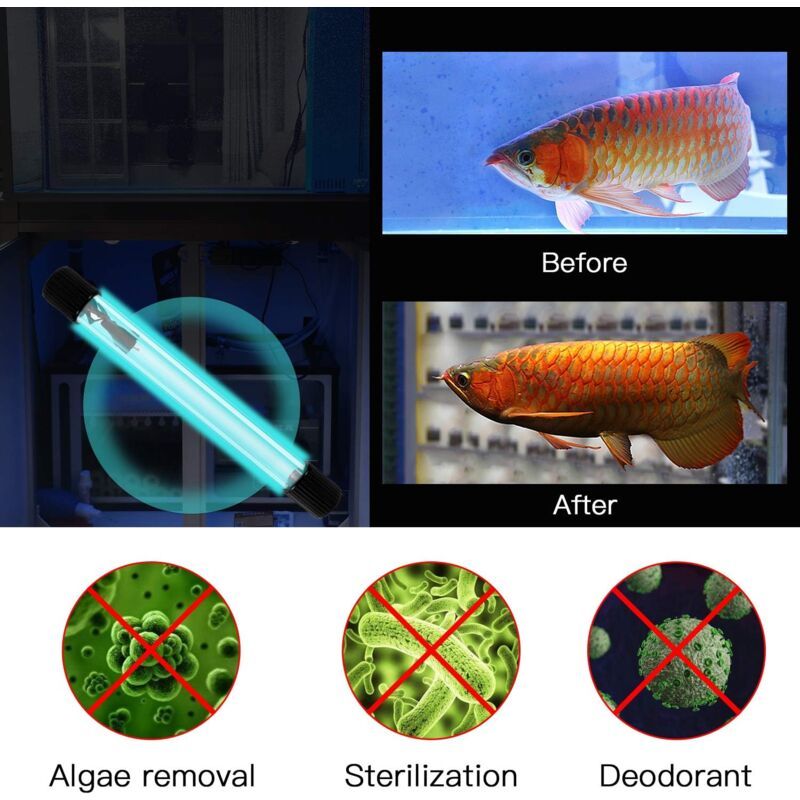 1 Pc 13W UV Germicidal Lamp Aquarium Sterilizer 220-240V V1189-WXF-521-0083