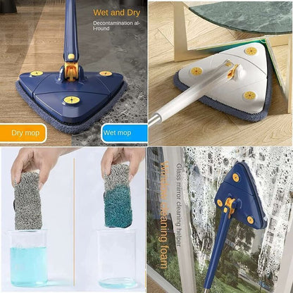 Dust Mop 360 Degree Rotating Floor Mop with 5 Cloths Blue V1189-WXF-521-0085