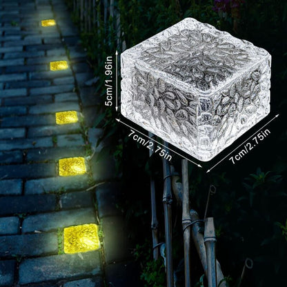4 Pcs Solar Ground Lights Waterproof Warm White for Patio Lawn Deck Stairs V1189-WXF-521-0087