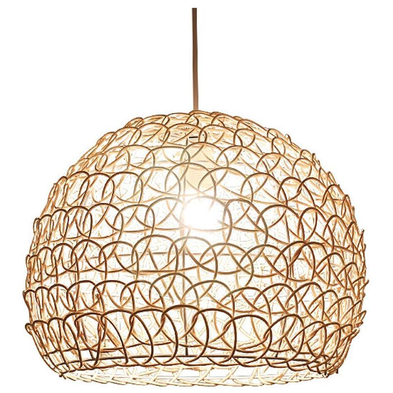 Rattan Chandelier Pendant Light Hand Woven Bamboo Lampshade, 25 cm V1189-WXF-521-0088