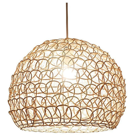 Rattan Chandelier Pendant Light Hand Woven Bamboo Lampshade, 25 cm V1189-WXF-521-0088