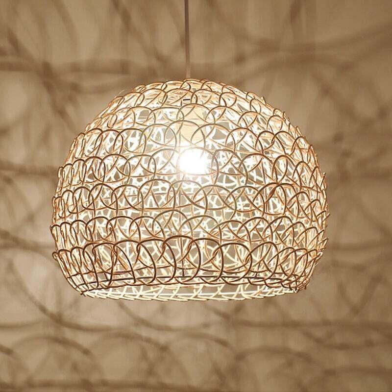 Rattan Chandelier Pendant Light Hand Woven Bamboo Lampshade, 25 cm V1189-WXF-521-0088