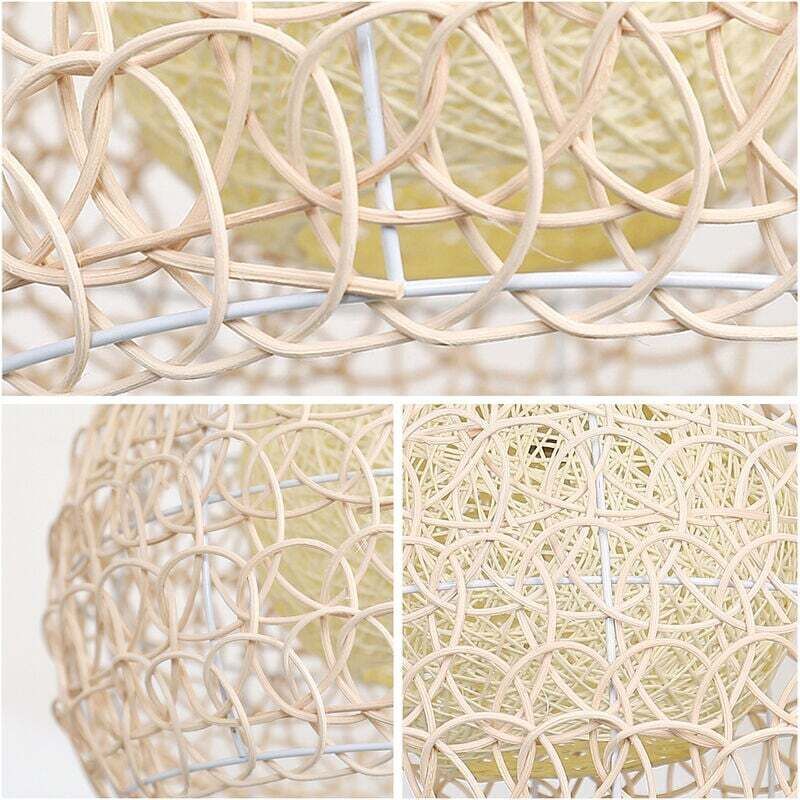 Rattan Chandelier Pendant Light Hand Woven Bamboo Lampshade, 25 cm V1189-WXF-521-0088