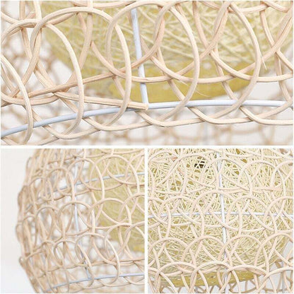 Rattan Chandelier Pendant Light Hand Woven Bamboo Lampshade, 25 cm V1189-WXF-521-0088