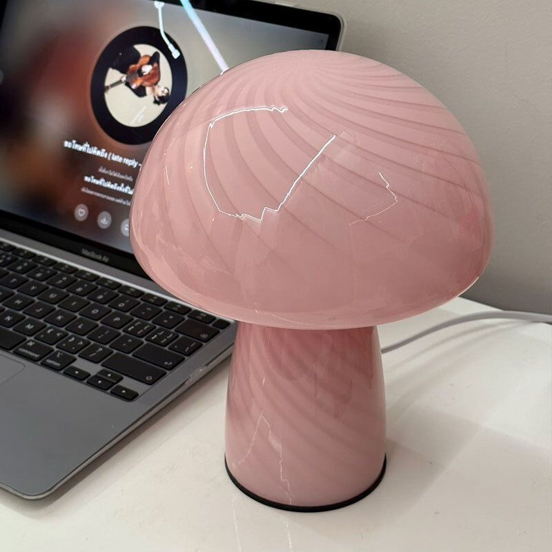 Modern Mushroom Glass Table Lamp Pink V1189-WXF-521-0096