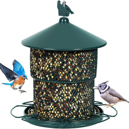 Hanging Metal Bird Feeder Mesh Tube Green V1189-WXF-521-0097